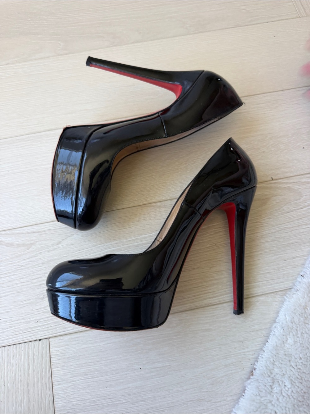 Christian Louboutin Bianca Black Patent Platform Pumps